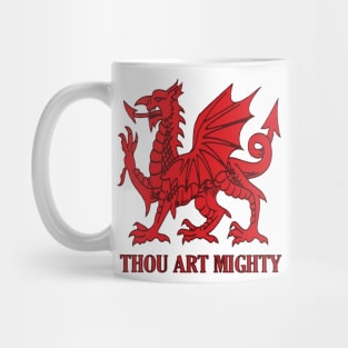 Thou Art Mighty Red Dragon Welsh Rugby Mug